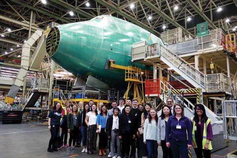 DEOHS students touring the Boeing Everett plant with SPH alumni. DEOHS students touring the Boeing Everett plant with SPH alumni.